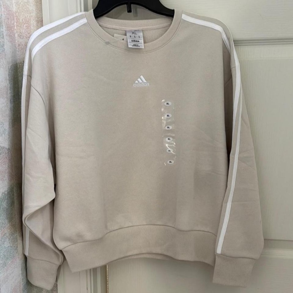 Adidas Girls Cream Crewneck NWT